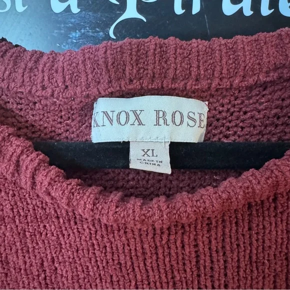 Burgundy Bell Sleeve Knit Sweater - Picture 3 of 4